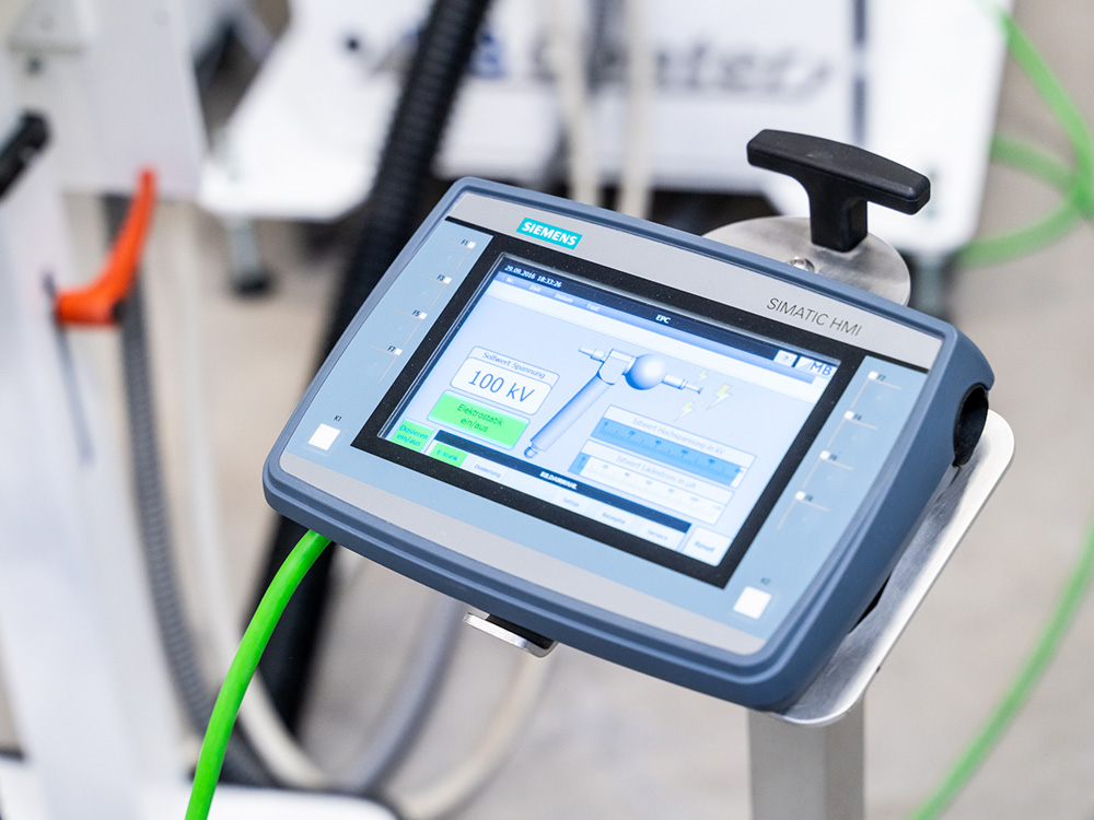 MB Coater Bepuderungsmaschine Detailansicht