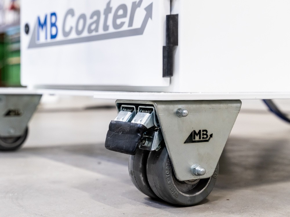 MB Coater Bepuderungsmaschine Detailansicht